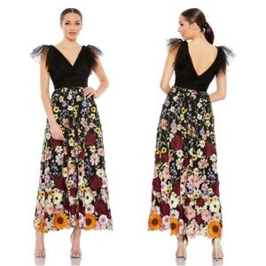 Mac Duggal | Dresses | Mac Duggal 6824 Embroidered Ruched Flutter Sleeve  Aline Dress | Poshmark
